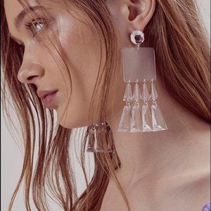 For Love & Lemons NWT Jordyn Earrings, crystal clear